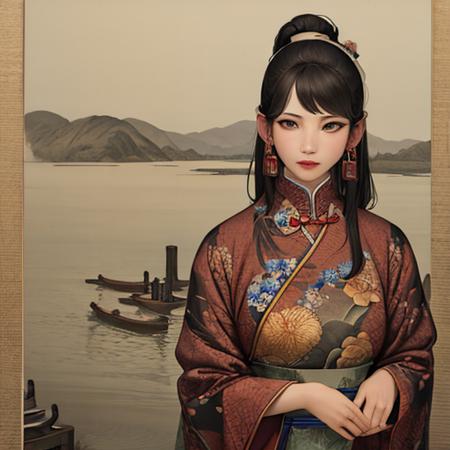 00450-1214739971-best quality, symmetry,realistic, real life,photography, masterpiece, best quality, Chinese ink painting,1girl, very wide shot,.png